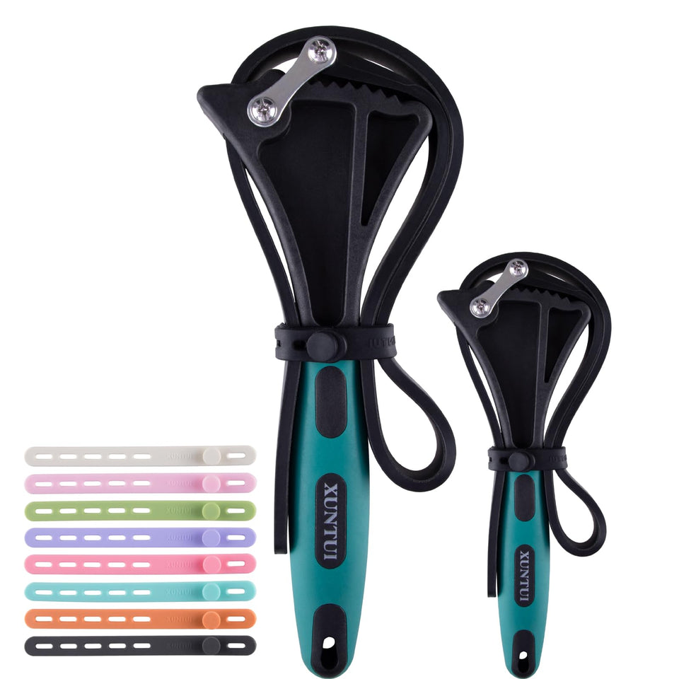 XUNTUI rubber strap wrench set displayed on a workbench for quick home repairs