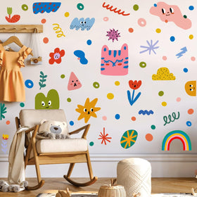 XUOIAYNB rainbow wall sticker brightens kids’ spaces with cheerful color.