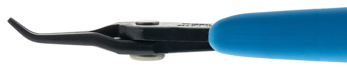 Xuron Bent Nose 450BN grip closeup showcases Xuro-Rubber cushions for comfort.
