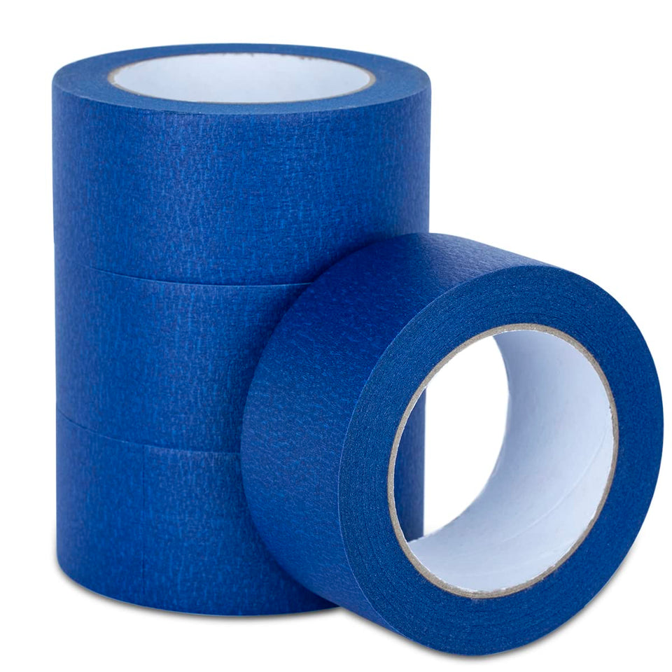 XUXU blue painters tape 2-inch rolls ready for painting projects with clean masking.