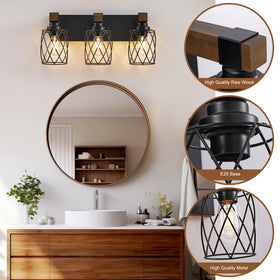 XvmBvm vanity light with black finish industrial design suits modern bathrooms