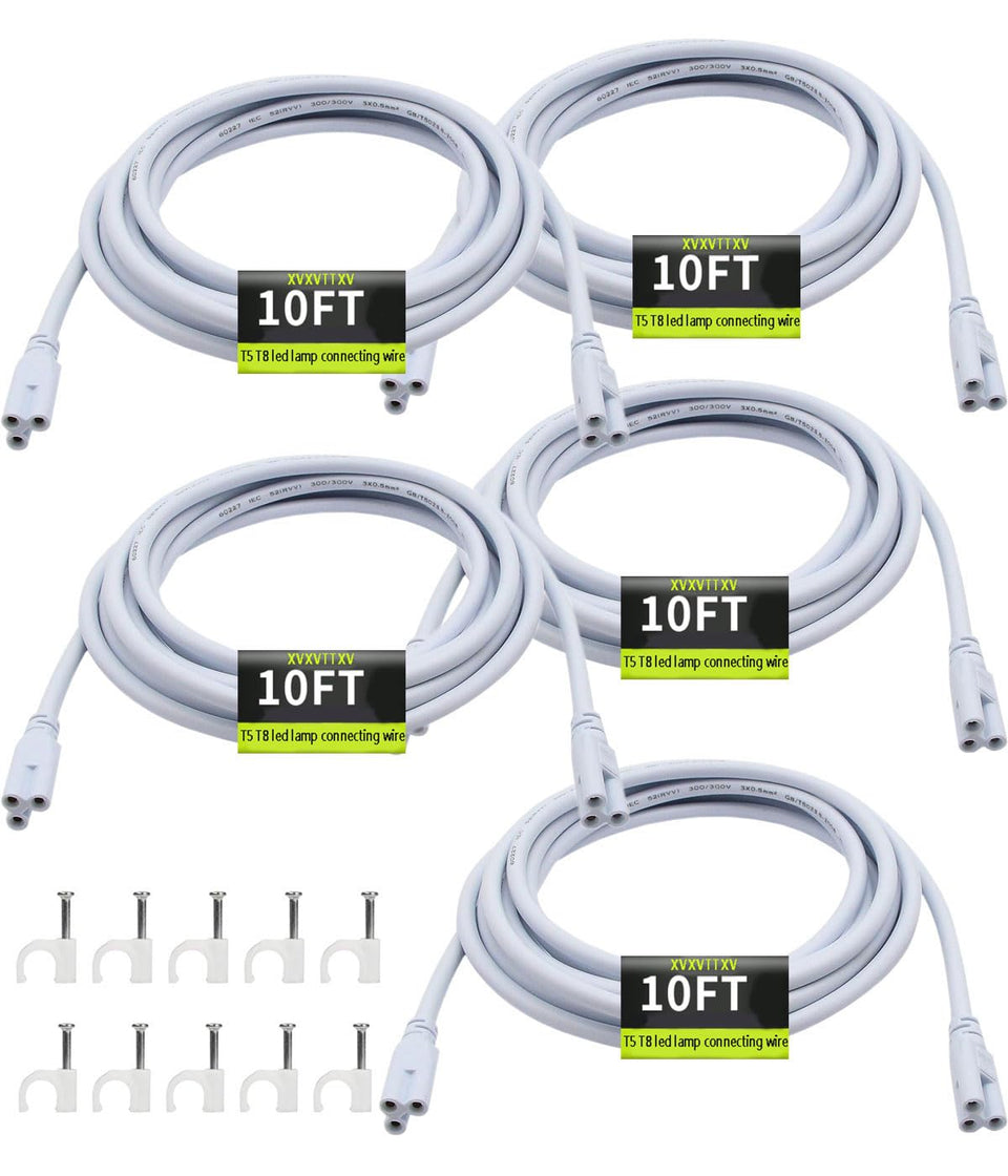 XVXVTTXV T5 T8 extension cord for easy 9.98 ft light linking.