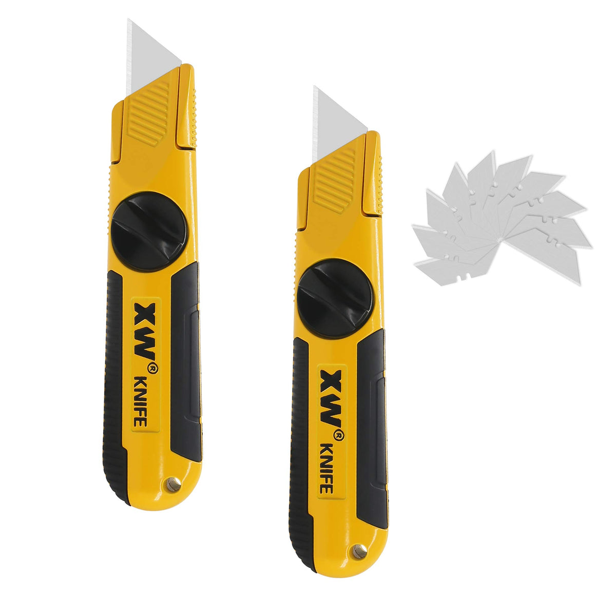 XW fixed-blade knife showing open blade-change for precise swaps