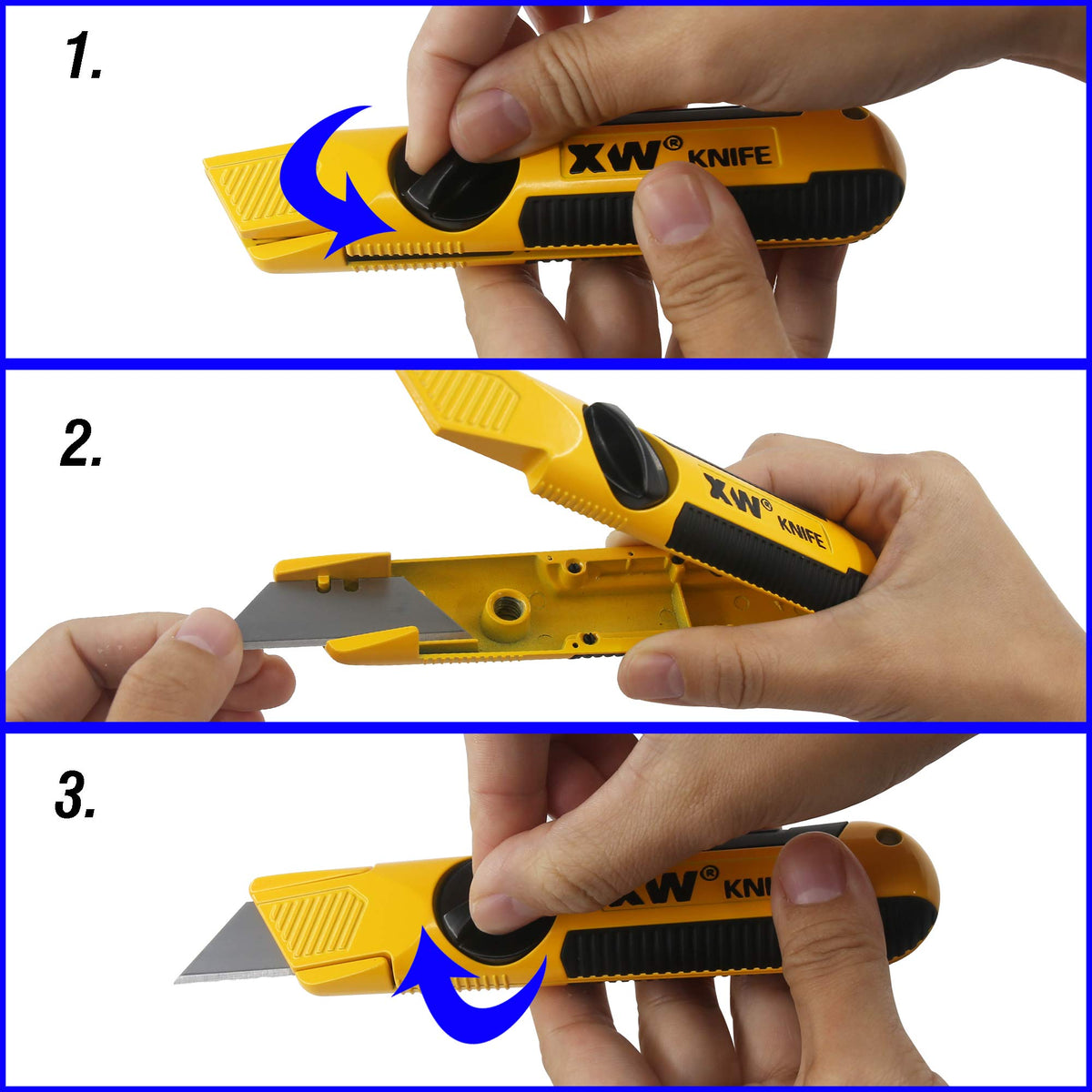 XW fixed-blade knife with screw-lock securing the blade