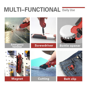 XW folding knife belt clip for easy carry on job sites.