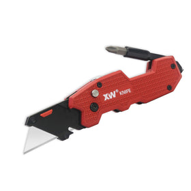 XW folding knife shows bottle opener in use for quick outdoor refreshment.