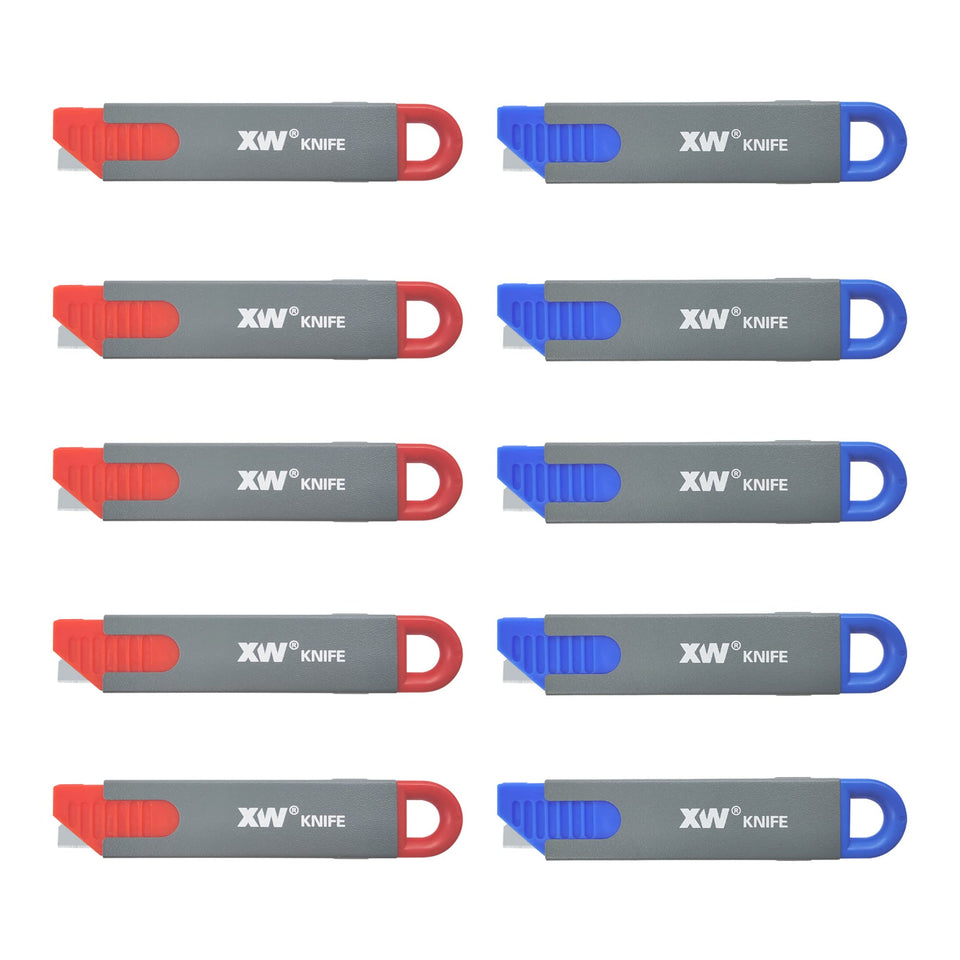 XW Handy Safety Box Cutter with blue sleeve for safe opening