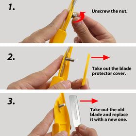 XW heavy duty knife storing extra blades inside for quick access