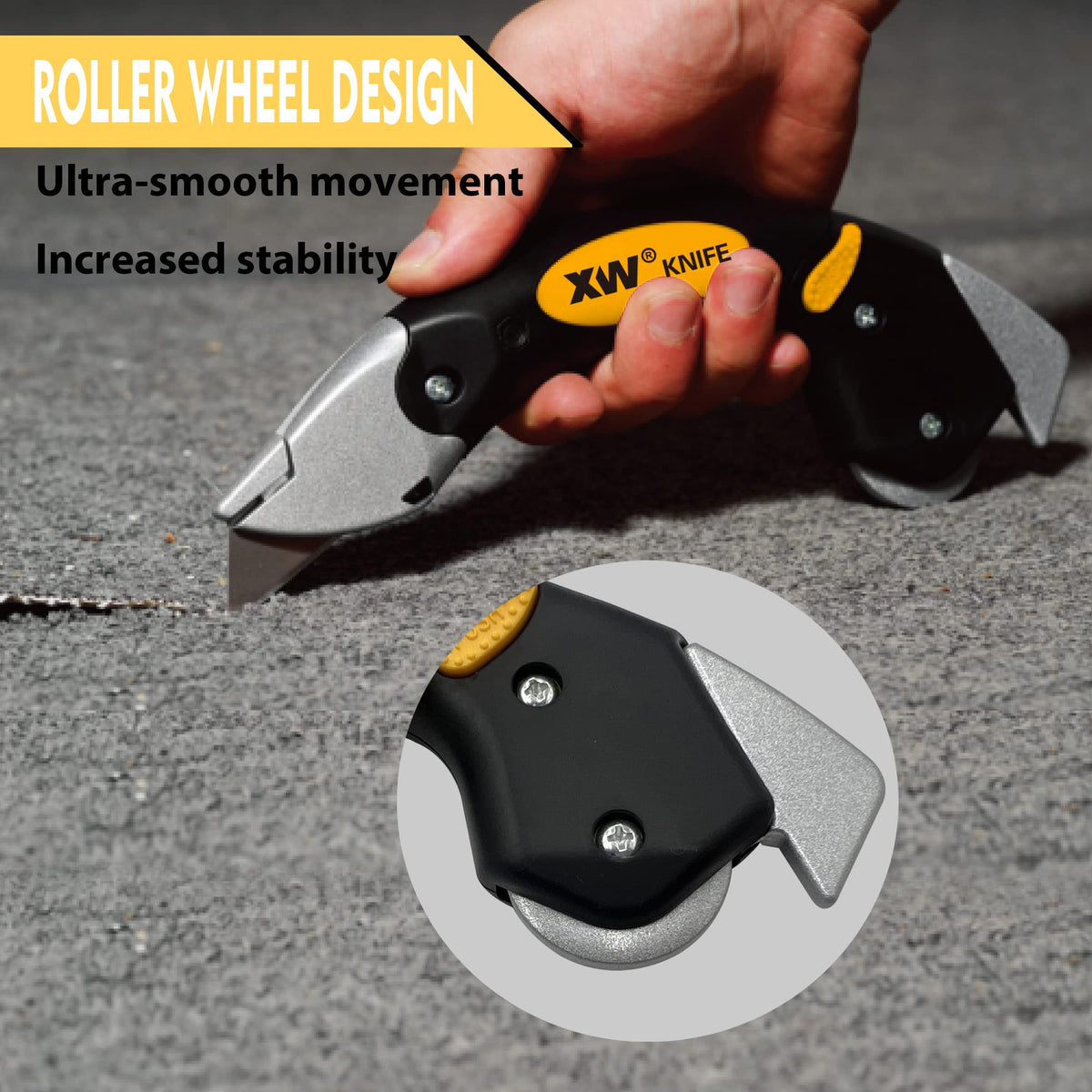 XW lightweight carpet knife featuring ergonomic handle for precise control
