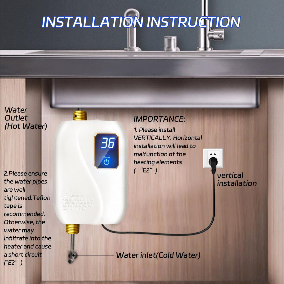 xwdzswgs installation guide image with 1/2 inch NPT interface
