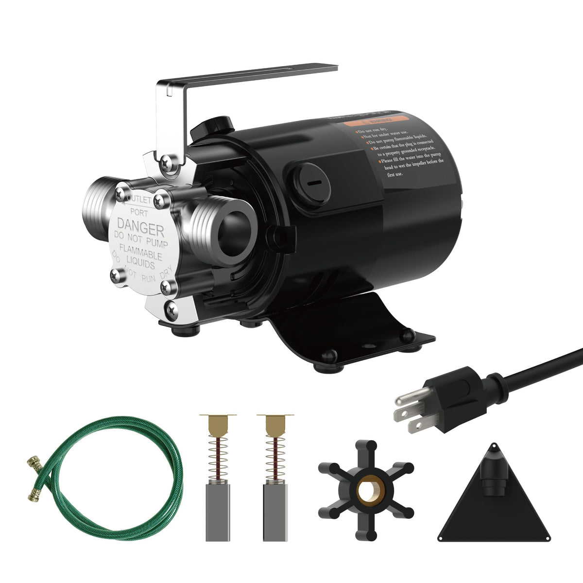 XWILLING 120V electric water pump front view showing compact design for easy setup