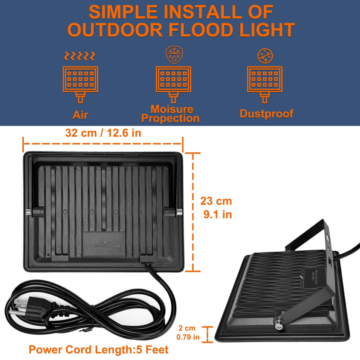 XXBSAZ daylight LED flood light showcasing energy-efficient design