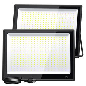 XXBSAZ LED flood light outdoor front view shows bright 6500K daylight for wide coverage