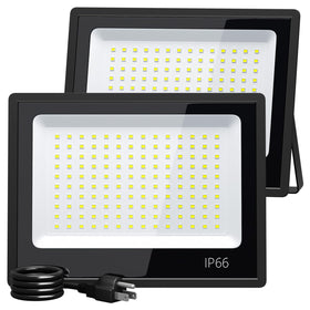 XXBSAZ 100W LED flood light on exterior wall for home safety and bright visibility