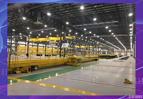 XXBSAZ LED flood light brightening a warehouse interior