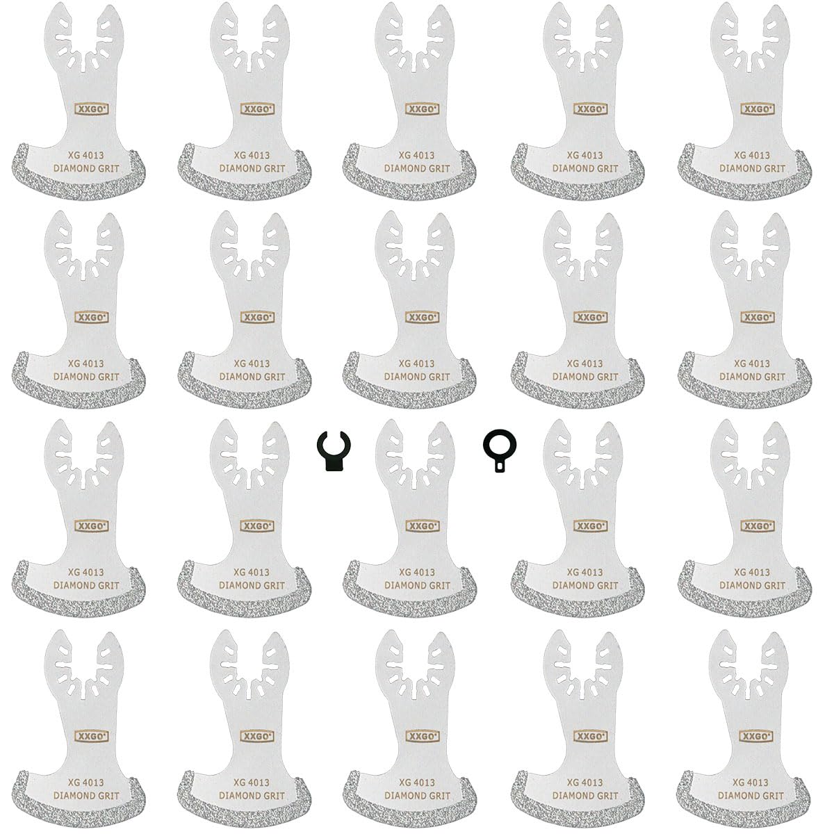 XXGO 20-pcs grout removal blades for oscillating tools, designed for efficient grout cleanup.