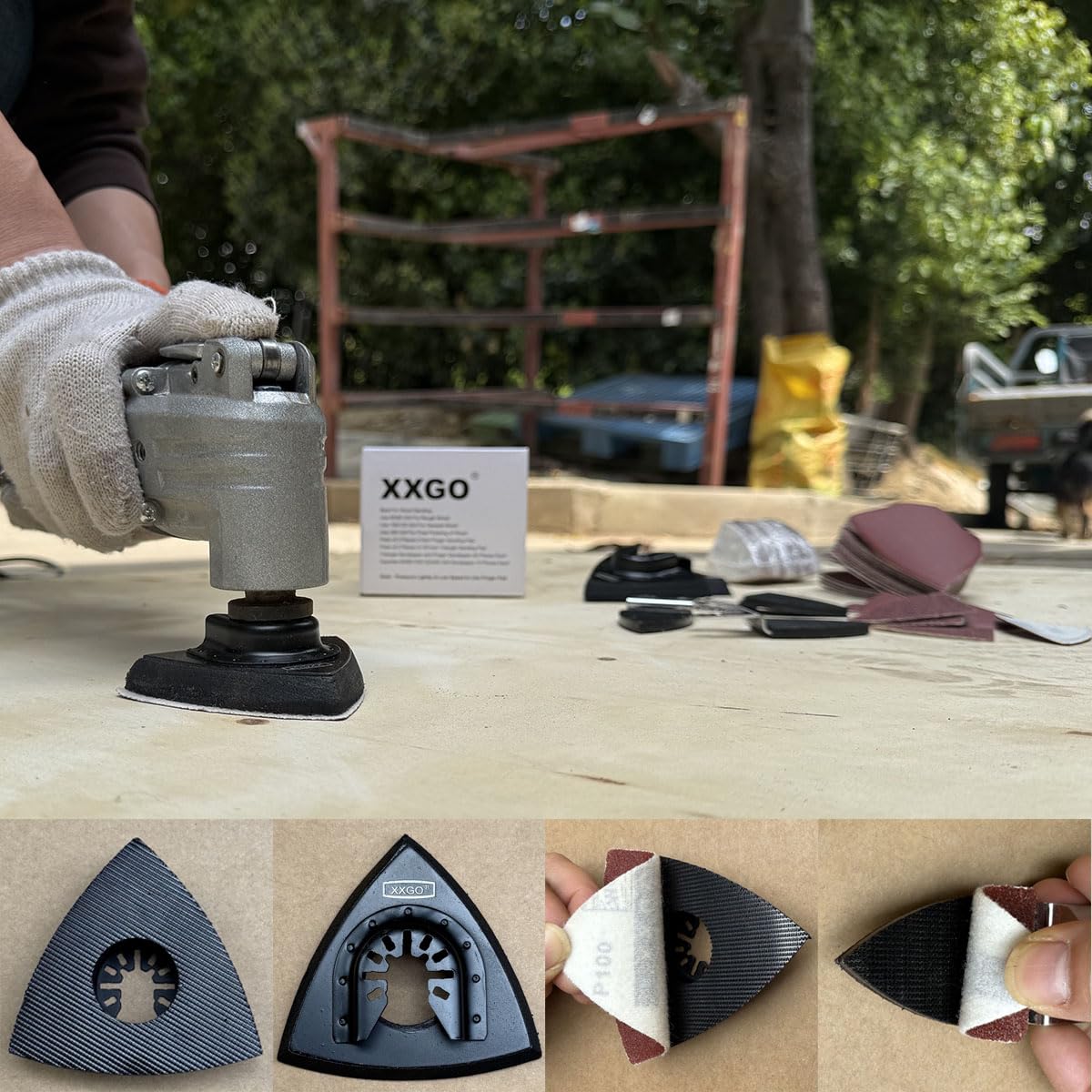XXGO finger sanding pads provide control on curved surfaces.