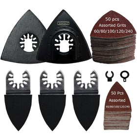 XXGO oscillating multi-tool sanding pads kit for versatile grinding and finishing.