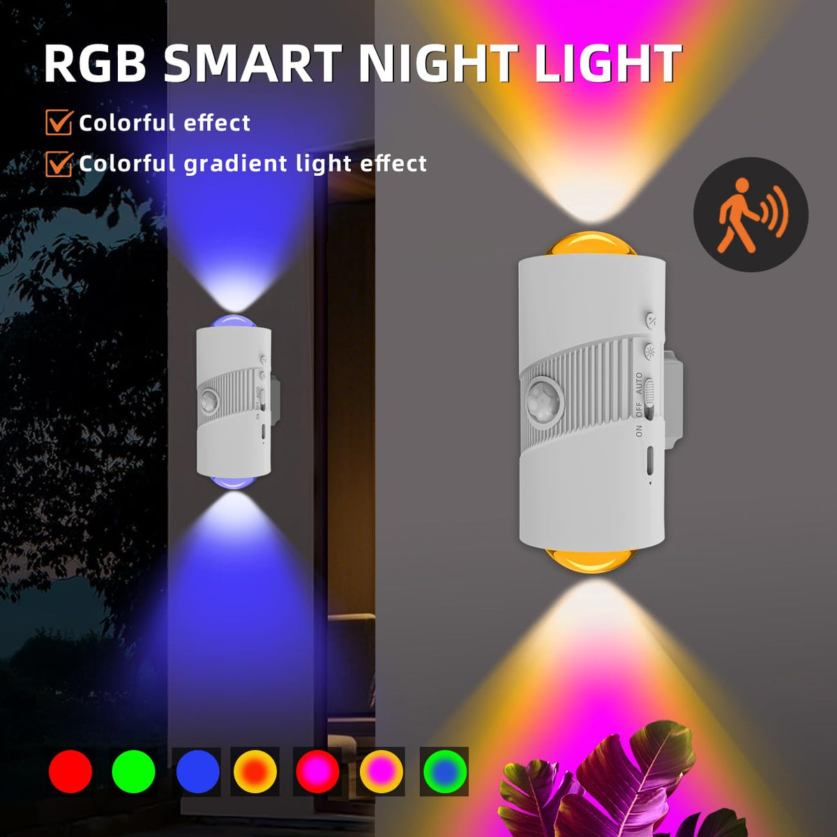 XXMANX Color-changing RGB night light lends ambience to dim hallways.