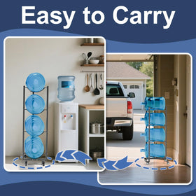 XXSJ 4-tier steel rack saves floor space by stacking four jugs