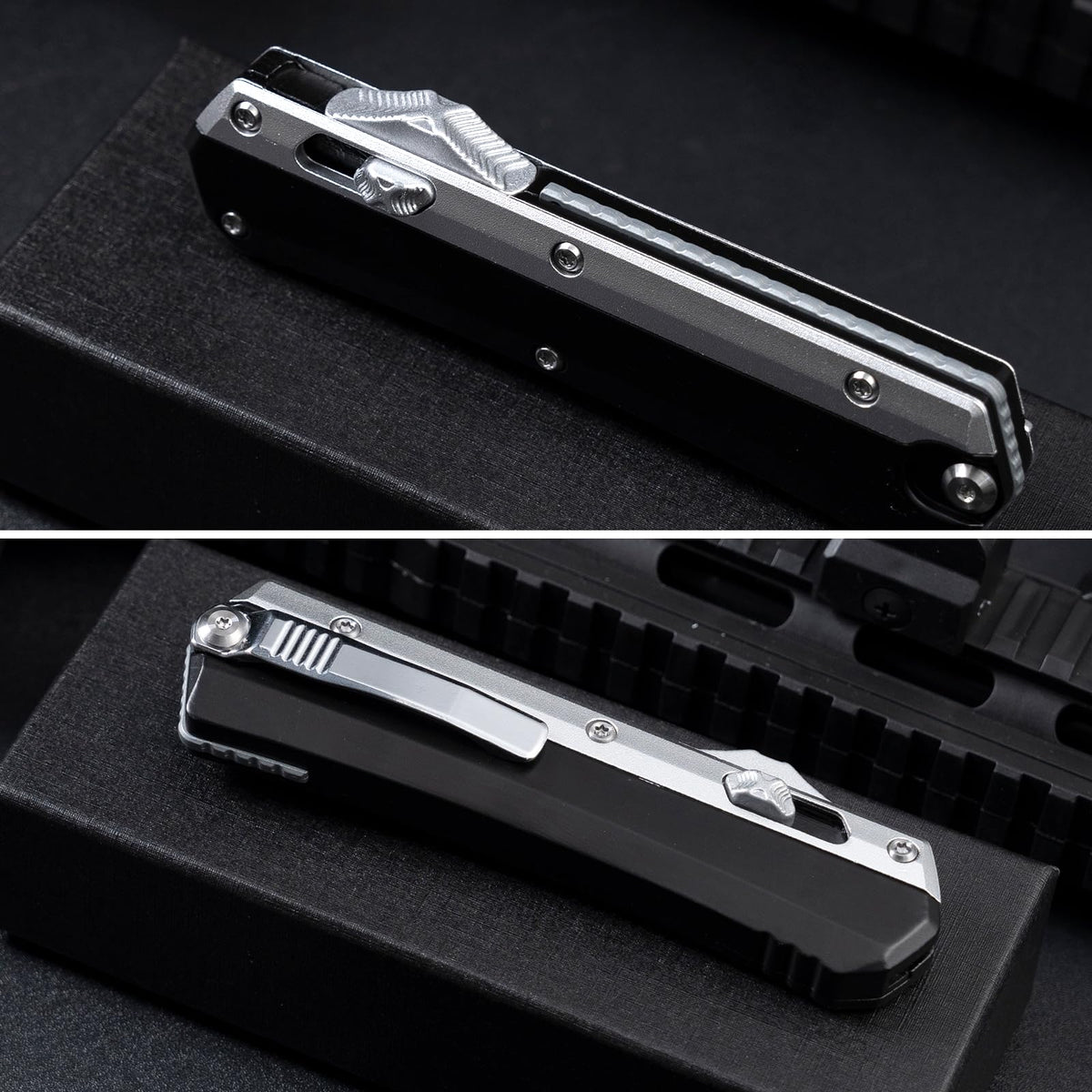 User holding the knife for scale and ergonomic grip.