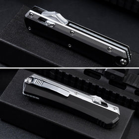 User holding the knife for scale and ergonomic grip.