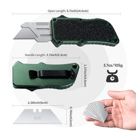 Ten replacement blades included for quick, safe blade changes