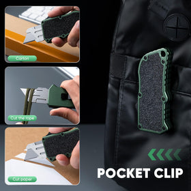 XXV green aluminum knife with slim silhouette for everyday use