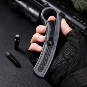 XXV knife with belt clip for hands-free EDC access.
