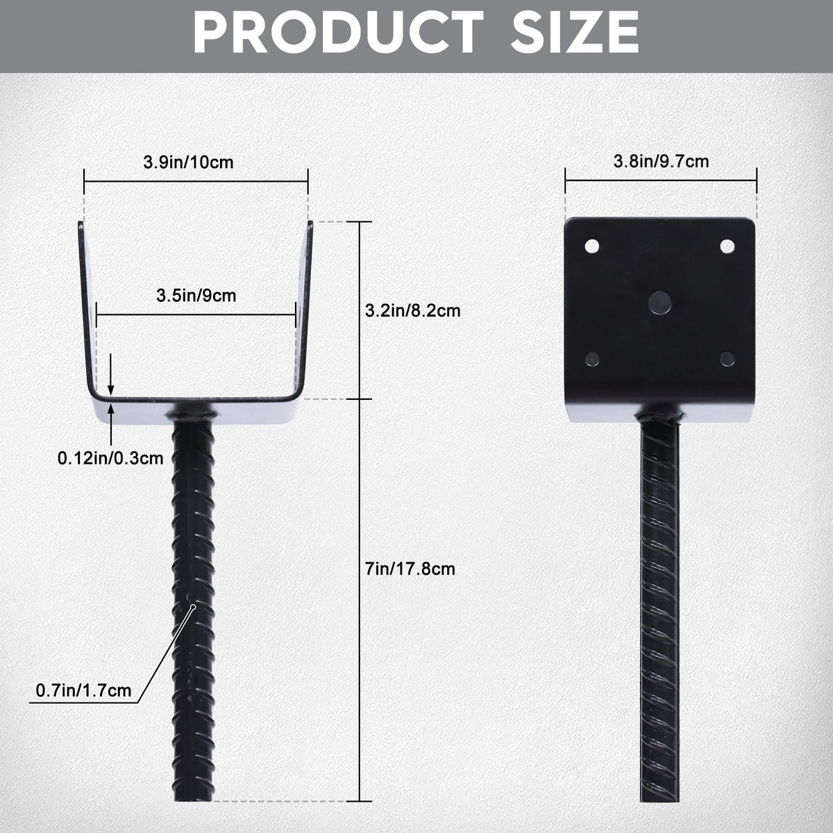XYADX post anchor bracket 4x4 shown during easy install.