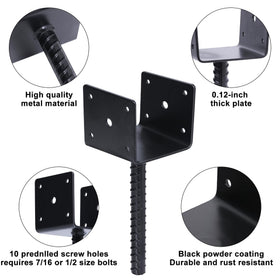 XYADX concrete post base 4x4 with pre drilled holes enables quick mounting.
