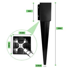XYADX fence post anchor 24in front view shows powder coating
