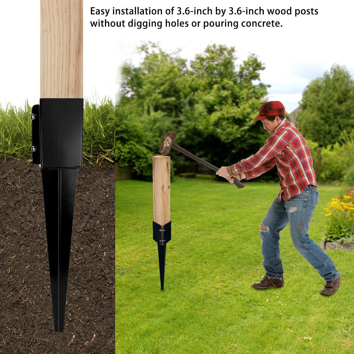 XYADX fence post anchor 24in screws and nuts included