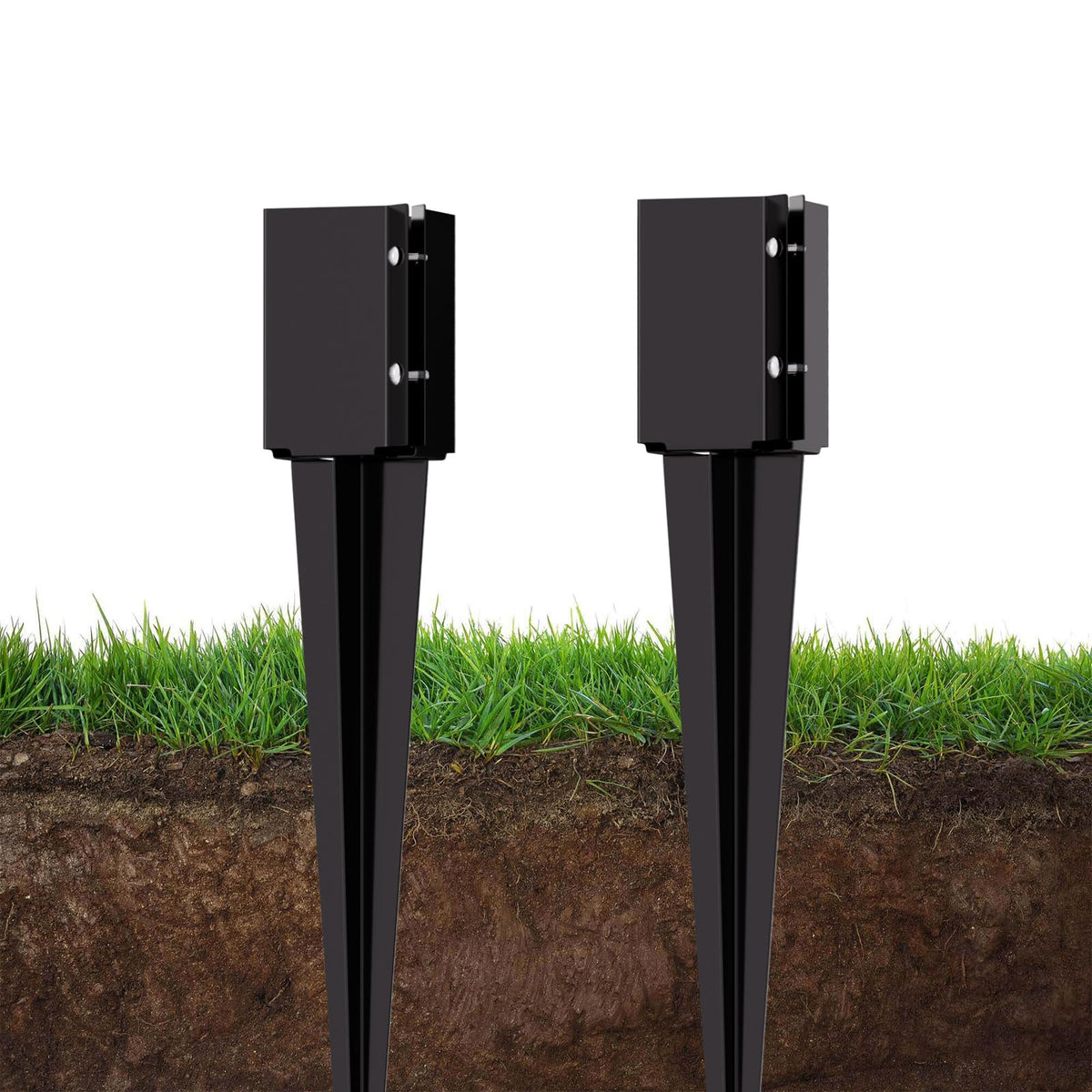 XYADX fence post anchor 24-inch spike stabilizes posts for mailboxes and fences.