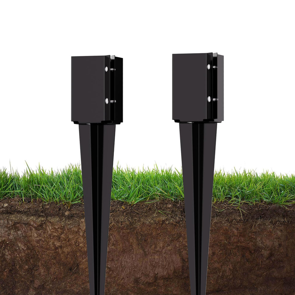 XYADX fence post anchor 24-inch spike stabilizes posts for mailboxes and fences.
