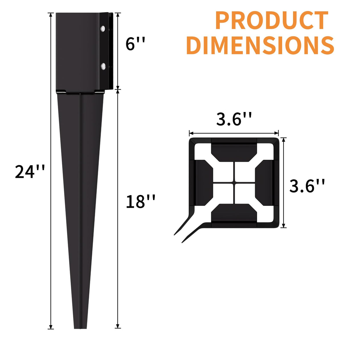 XYADX ground spike installation shows no-dig anchoring for deck posts.