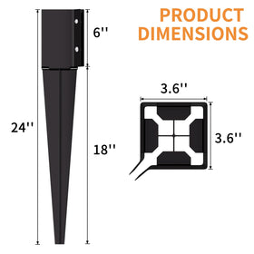 XYADX ground spike installation shows no-dig anchoring for deck posts.