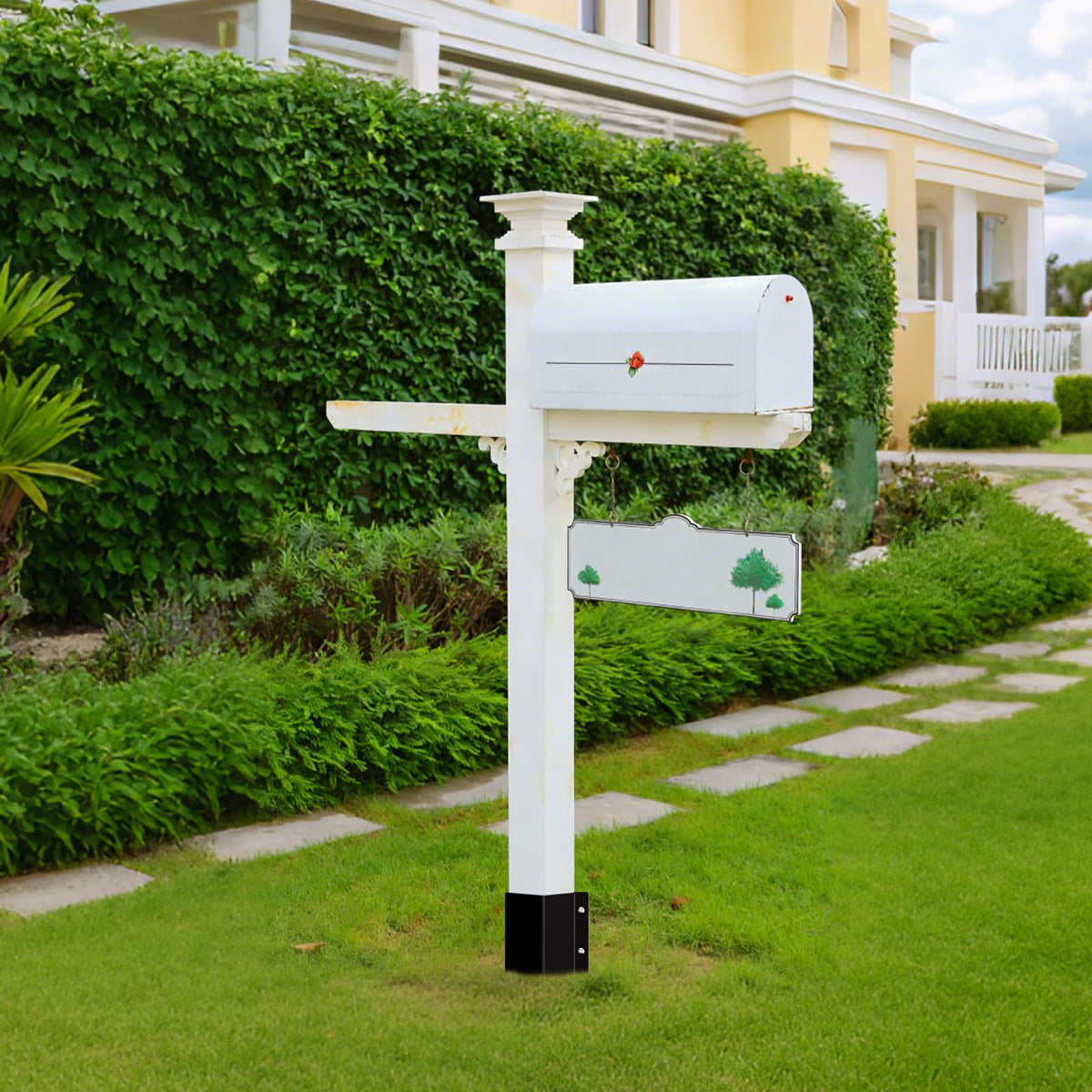XYADX multi-purpose fence anchor suitable for mailbox, fence, pergola, or signpost.
