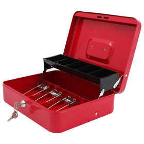 Xydled cash box front view highlighting durable steel construction for secure storage.