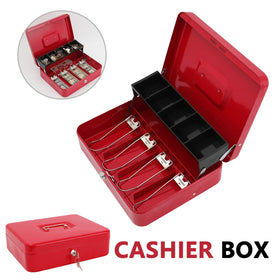 Xydled cash box key lock features two keys for privacy and convenience.