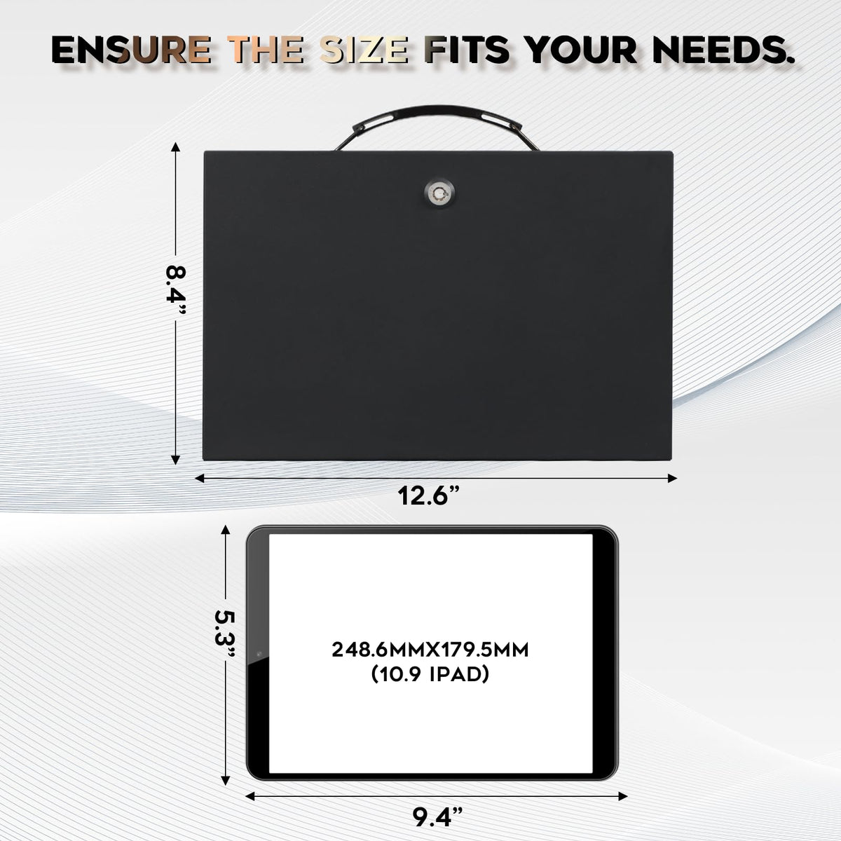 Xydled fire safe box compact dimensions fit on desks and cabinets.