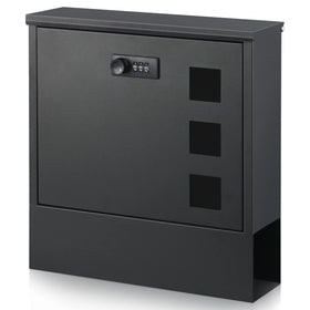 Xydled mailbox front view showing the combination lock for secure mail storage