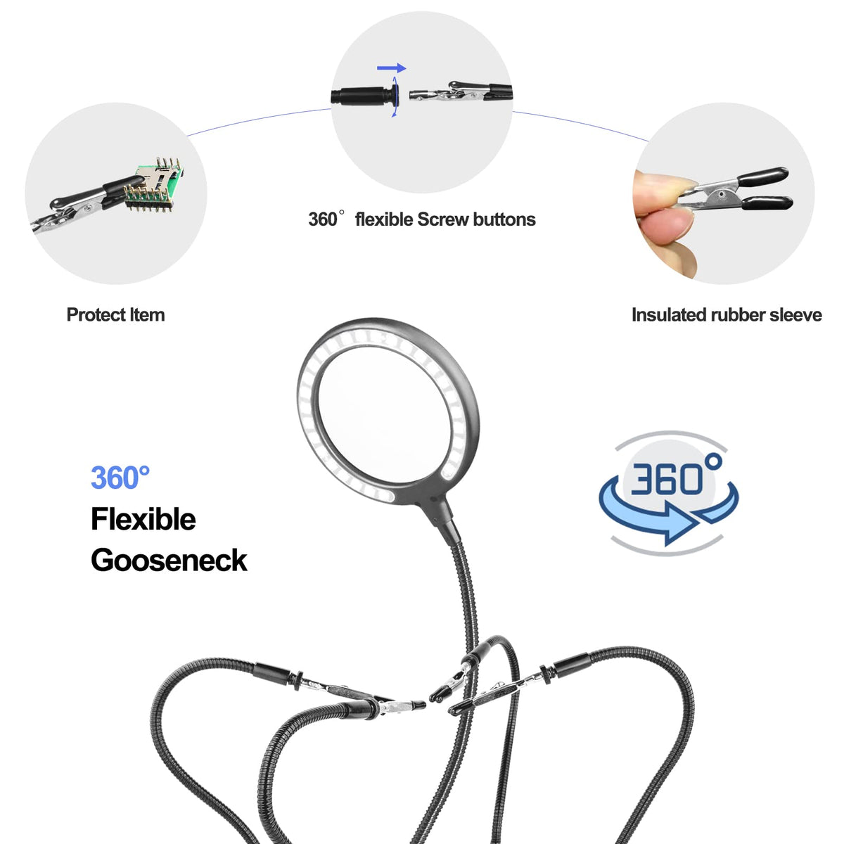 XYK Flexible gooseneck arms enabling precise component positioning