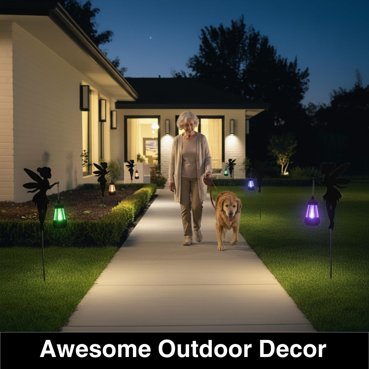 XYRIS solar garden decor adds a gentle night glow along lawn and pathway