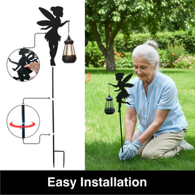XYRIS tall metal stakes showcase a striking 39-inch garden accent