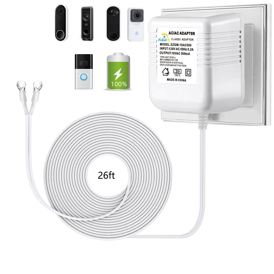 XZGm video doorbell transformer delivers stable 18V power for smooth operation.