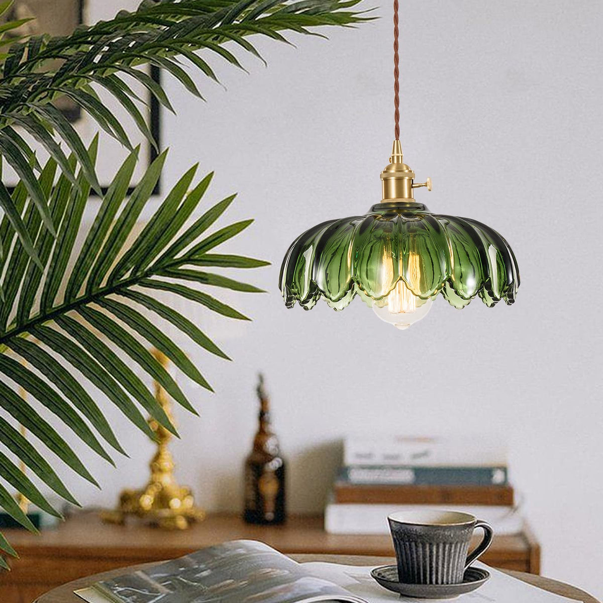 XZHGCEE bedroom pendant light creates a cozy ambient glow.