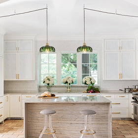 XZHGCEE plug-in hanging light adds stylish kitchen illumination.