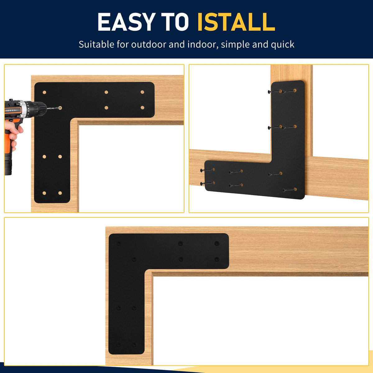 XZWMY black powder coated finish resists rust in outdoor projects.