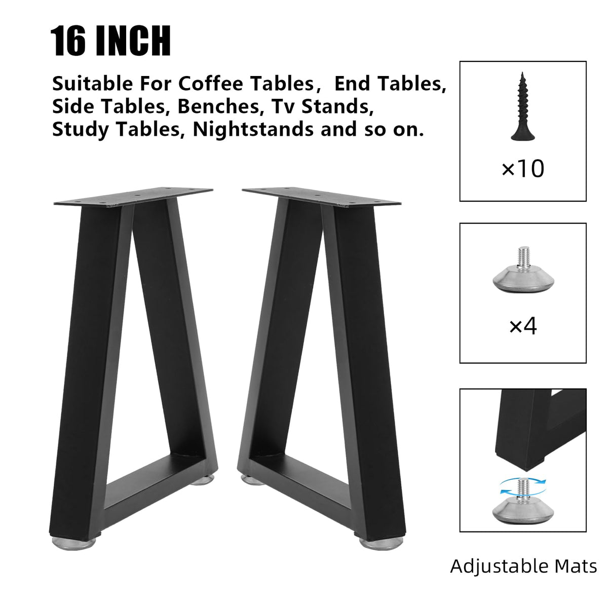 Y-CFHFC adjustable footpads help level furniture and protect flooring.